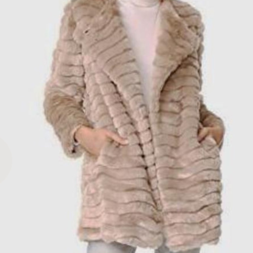 BB Dakota ‘MCCOY’ Quilted Faux Fur Jacket in Camel